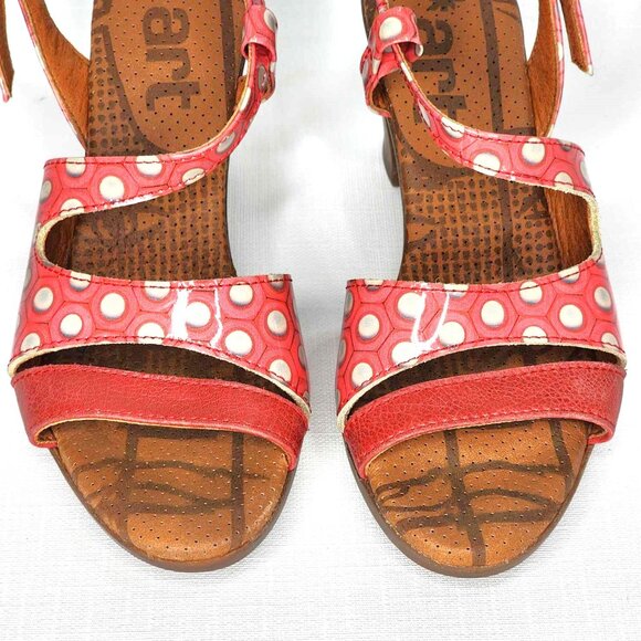 Art Company coral polka dot block heel sandals - Picture 3 of 13